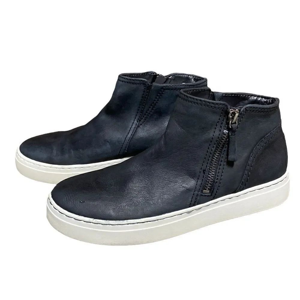 Naturalizer Black Leather Celeste Mid Top Sneaker Size 8